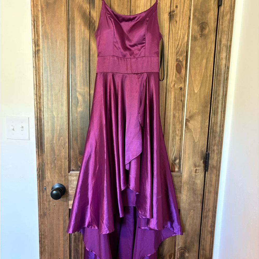 Elegant Purple High-Low Dress